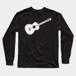 Minimalist Classical Guitar White Long Sleeve T-Shirt